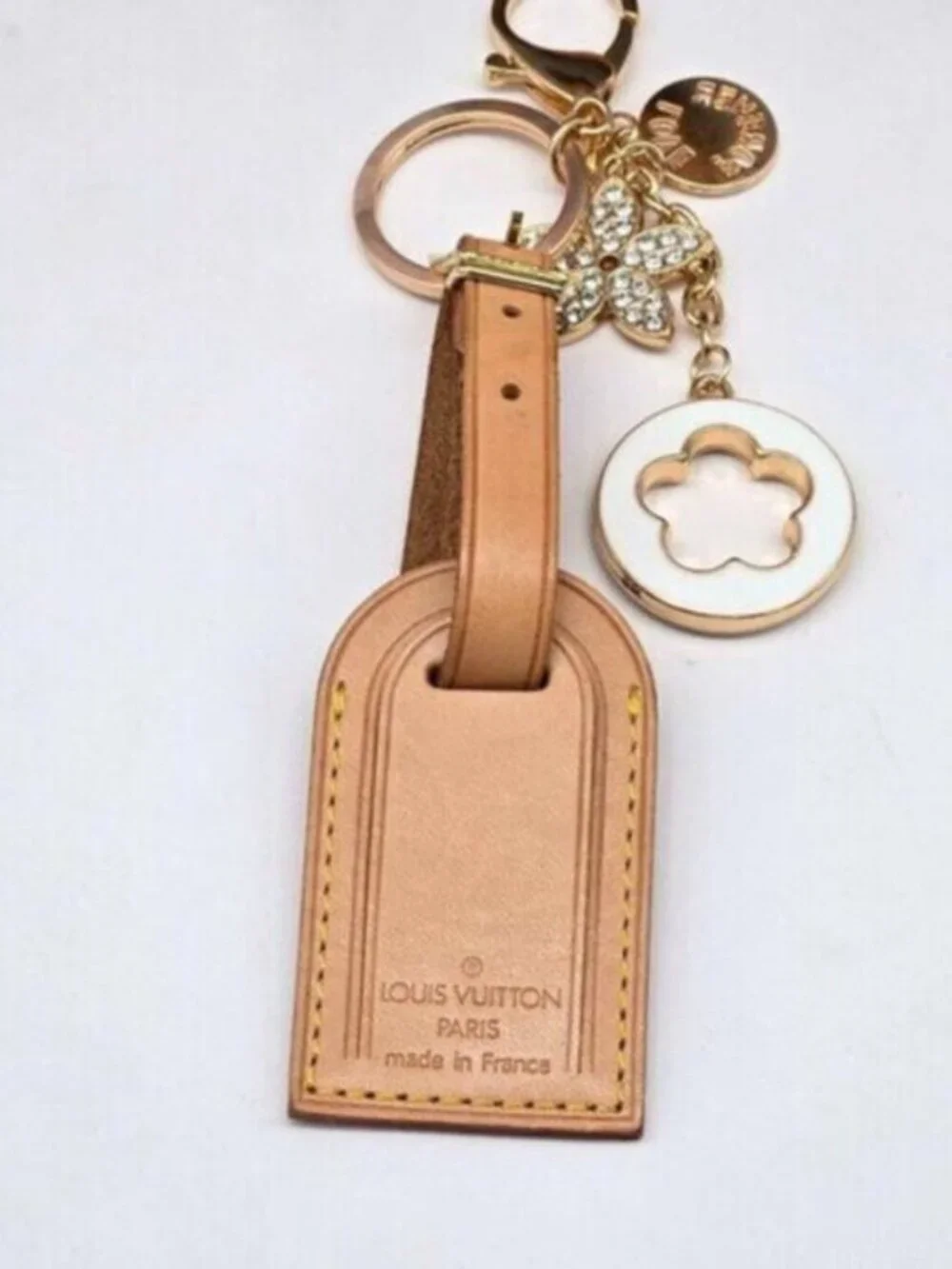 Authentic Louis Vuitton Luggage Tag with Unbranded Keycharm, Keychain, Bagcharm - Picture 4 of 9